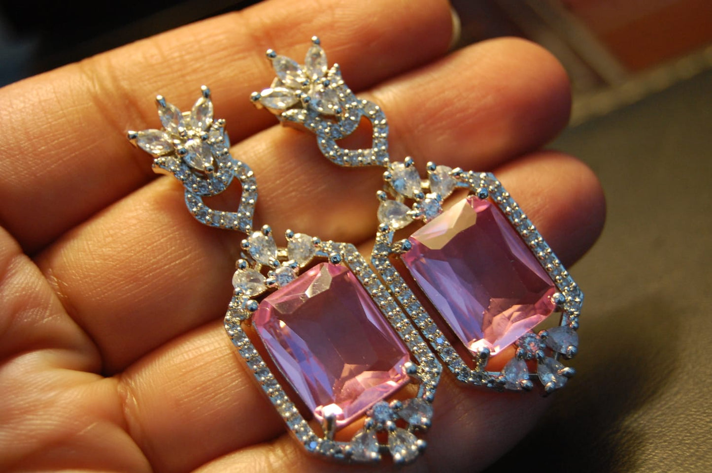 PINK ZIRCON EARRINGS