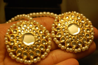 KUNDAN GOLDEN EARRINGS