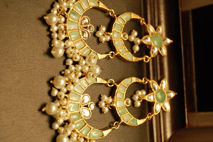 ELEGANT KUNDAN EARRINGS WITH MOTHER OF PEARL