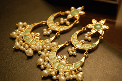 ELEGANT KUNDAN EARRINGS WITH MOTHER OF PEARL