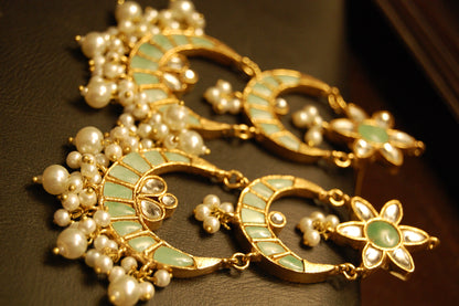 ELEGANT KUNDAN EARRINGS WITH MOTHER OF PEARL