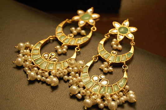 ELEGANT KUNDAN EARRINGS WITH MOTHER OF PEARL