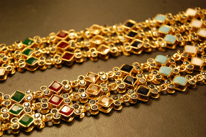 3 LAYERED MALA WITH MULTI STONES & KUNDAN