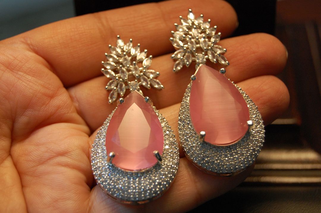 PINK ZIRCON EARRINGS