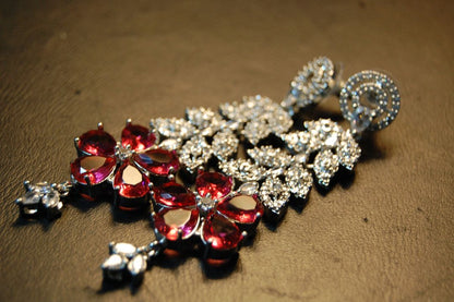 RED ZIRCON EARRINGS