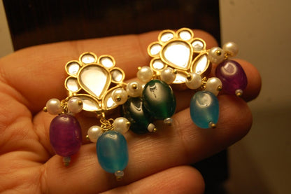MULTI KUNDAN EARRINGS