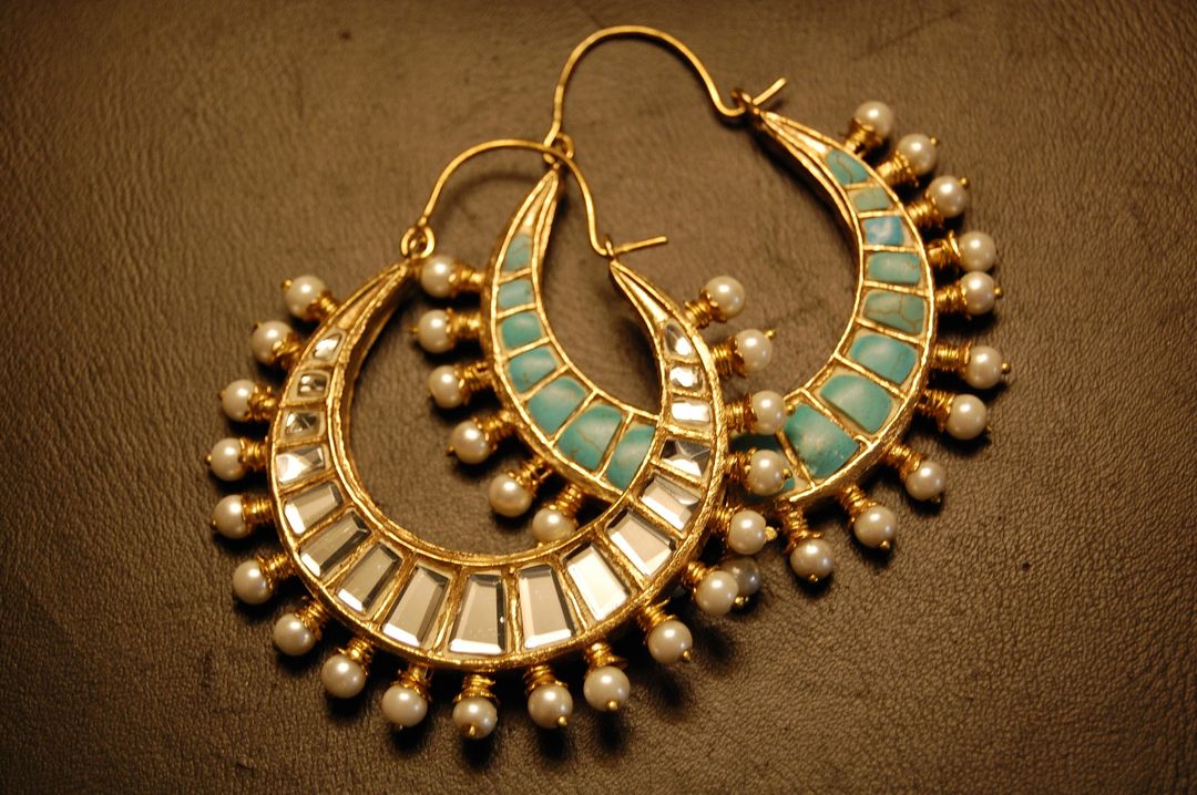 DOUBLE SIDED KUNDAN & FEROZA BALAS