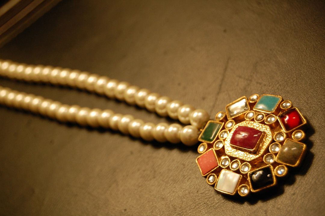MULTI STONE MALA WITH PEARLS STRING