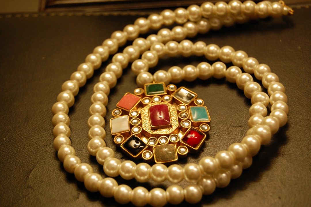 MULTI STONE MALA WITH PEARLS STRING