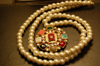 MULTI STONE MALA WITH PEARLS STRING