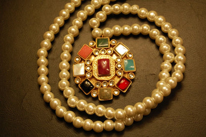 MULTI STONE MALA WITH PEARLS STRING