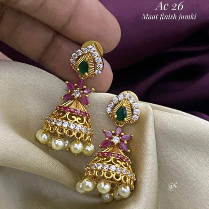 RED & GREEN SOUTH INDIAN JHUMKAS