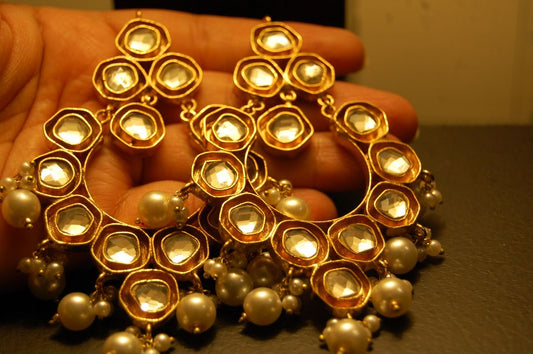 MAJESTIC LONG KUNDAN EARRINGS