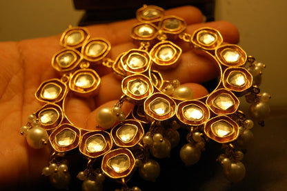 MAJESTIC LONG KUNDAN EARRINGS