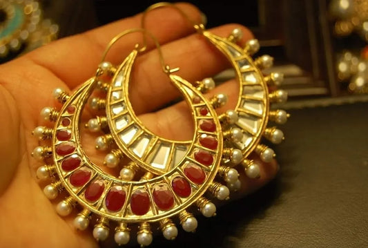 DOUBLE SIDED KUNDAN & RED BALAS