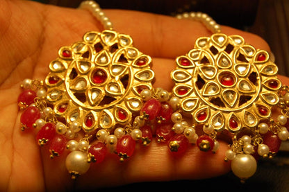 RED & KUNDAN EARRINGS
