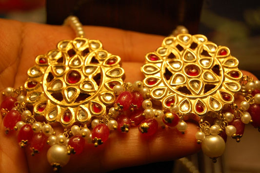 RED & KUNDAN EARRINGS