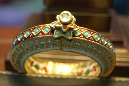 GOLD PLATED KUNDAN & MEENA KARA