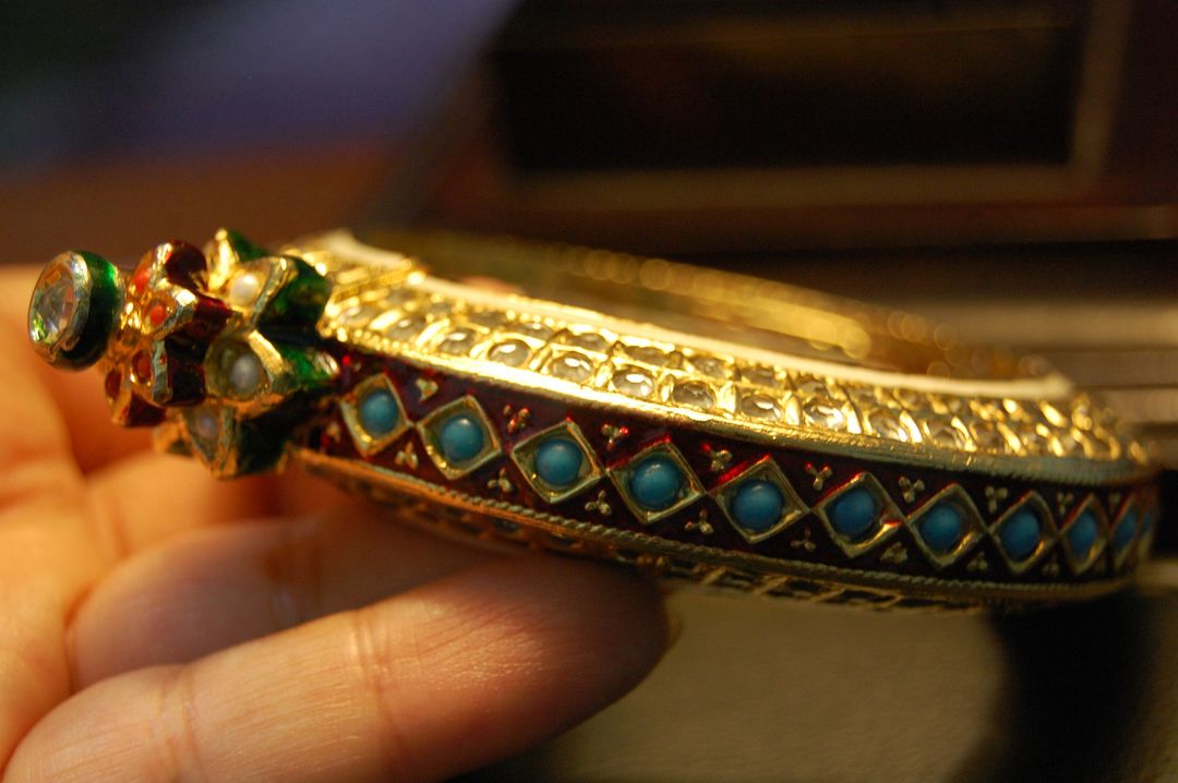GOLD PLATED KUNDAN & MEENA KARA