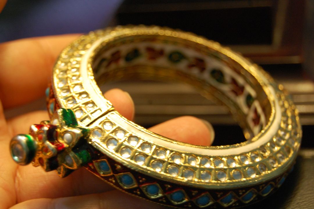 GOLD PLATED KUNDAN & MEENA KARA