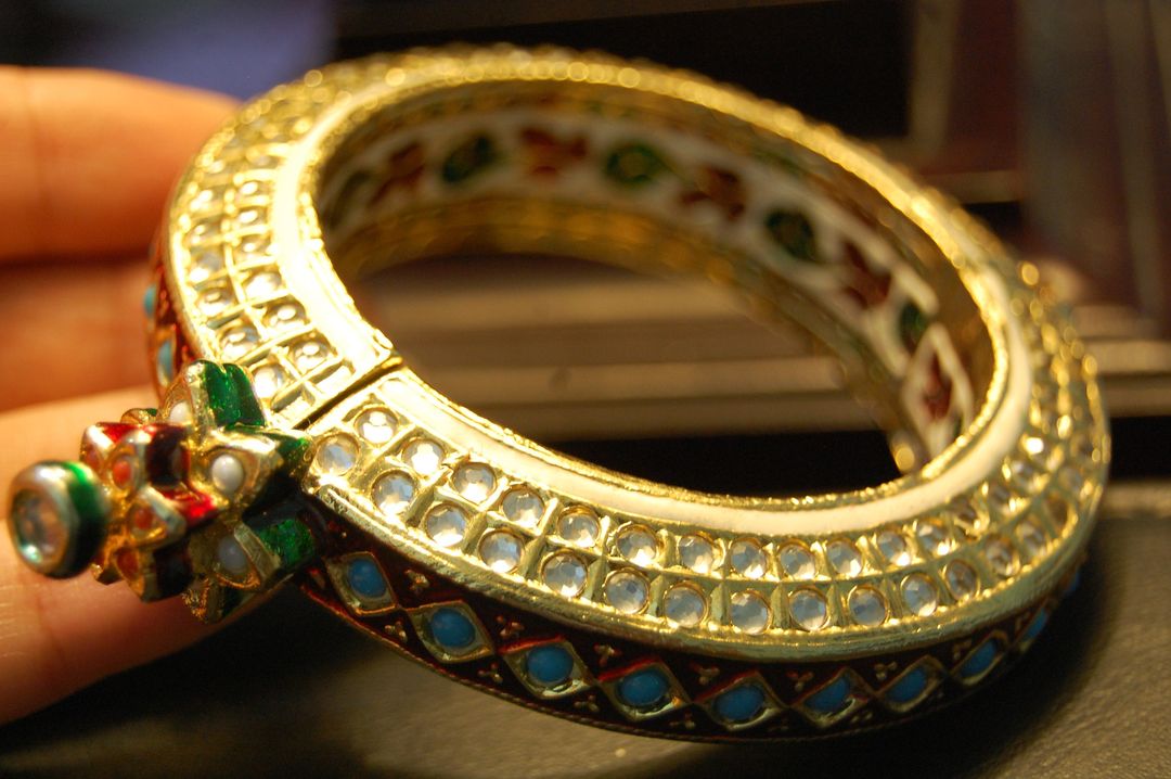 GOLD PLATED KUNDAN & MEENA KARA