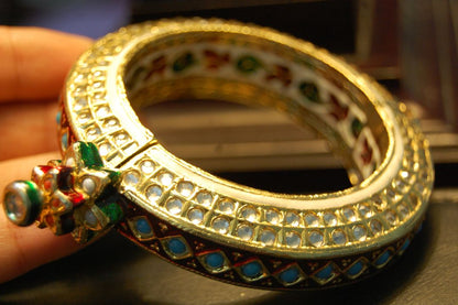 GOLD PLATED KUNDAN & MEENA KARA
