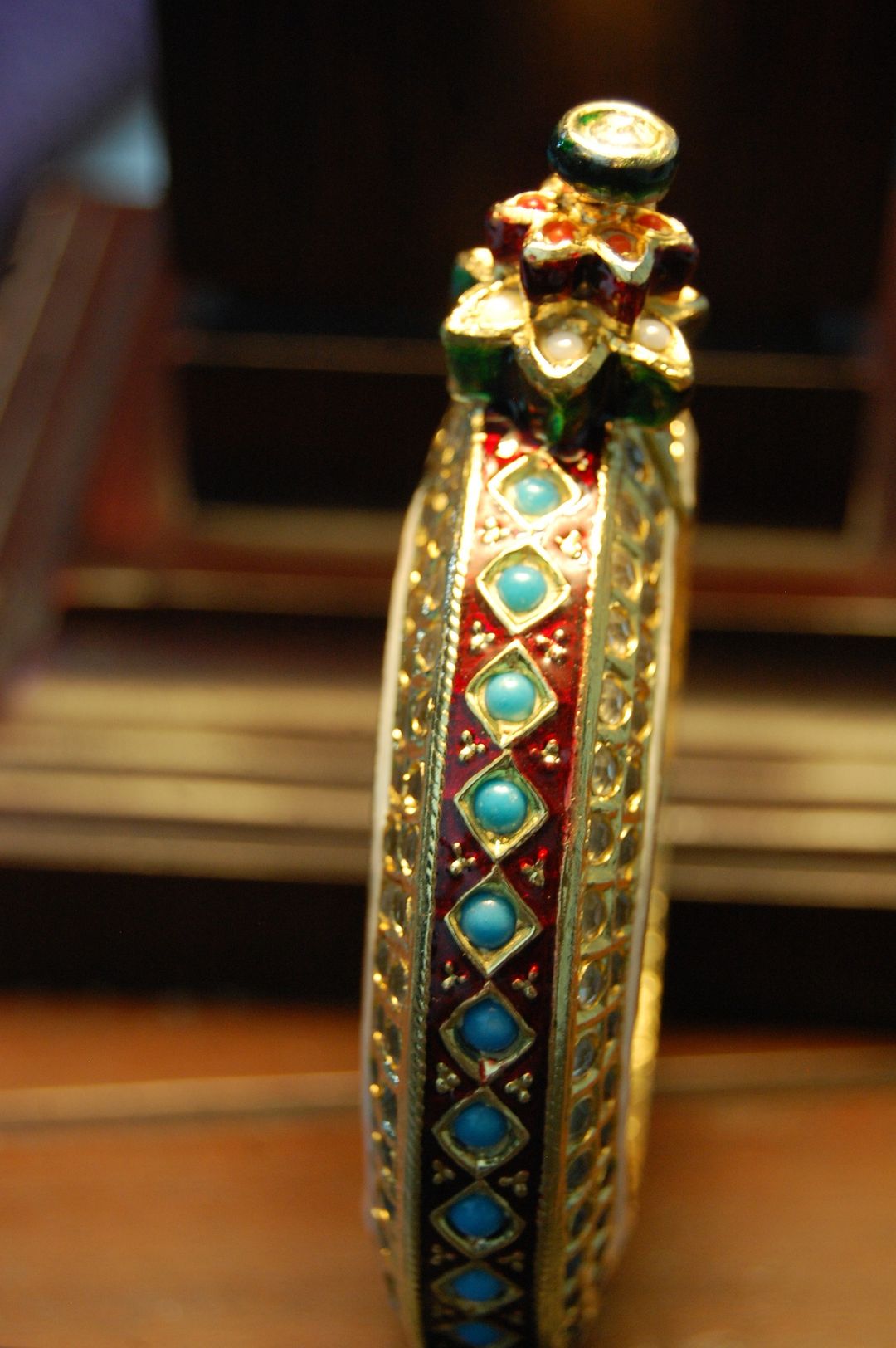 GOLD PLATED KUNDAN & MEENA KARA