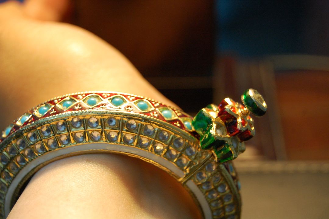 GOLD PLATED KUNDAN & MEENA KARA