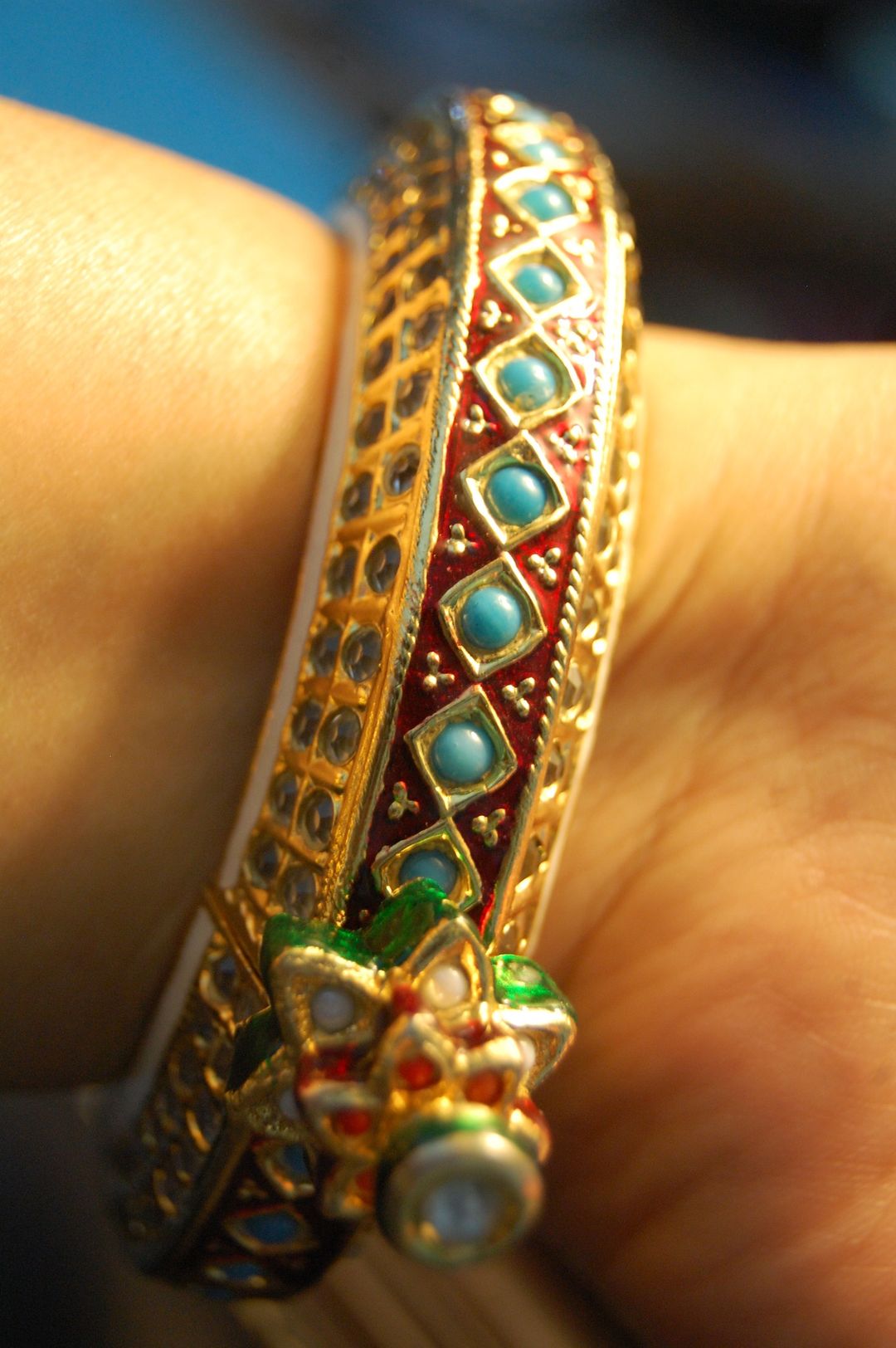 GOLD PLATED KUNDAN & MEENA KARA