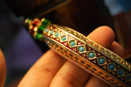 GOLD PLATED KUNDAN & MEENA KARA