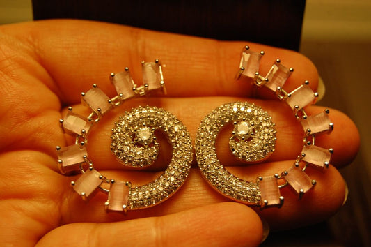 SPIRAL ZIRCON EARRINGS