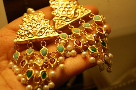 KUNDAN EARRINGS WITH MULTI STONES
