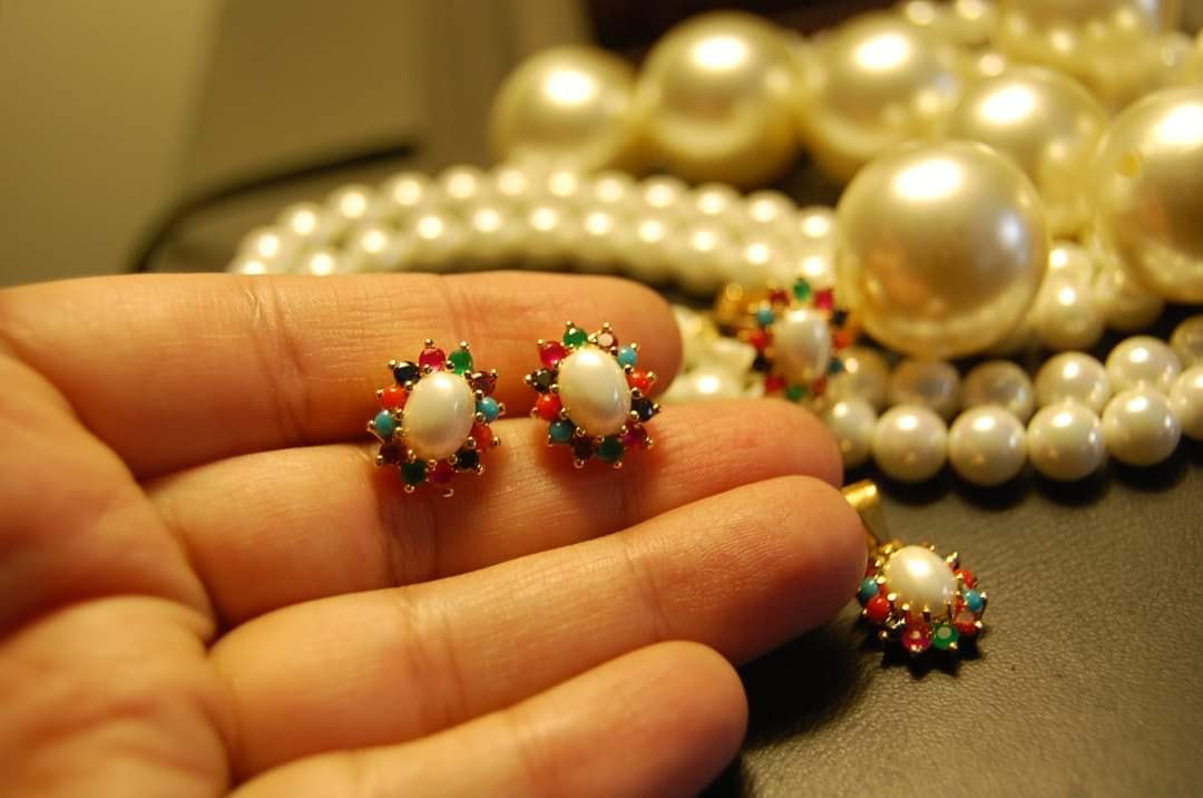 MULTI JEWELLED STERLING SILVER SET