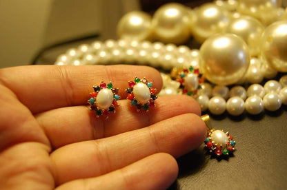 MULTI JEWELLED STERLING SILVER SET