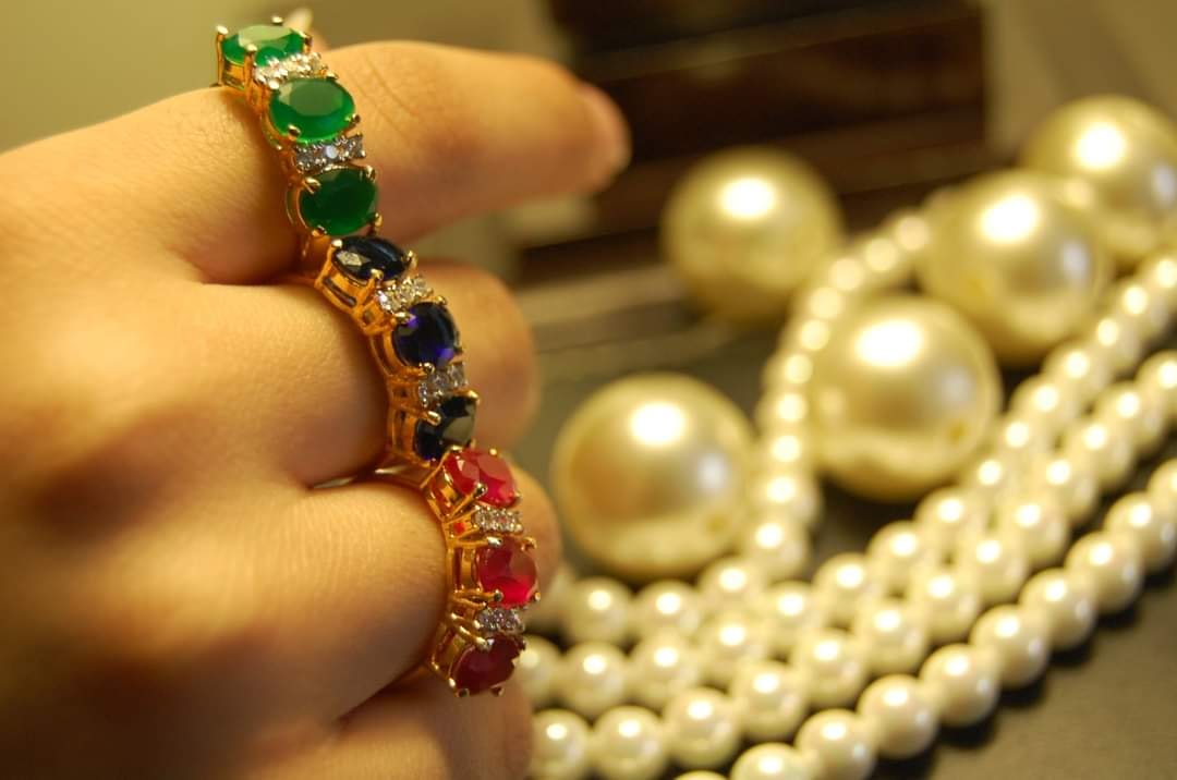 BLUE STONE, GOLD PLATED ADJUSTABLE STERLING SILVER RING