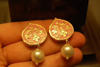 PINK MEENA EARRINGS