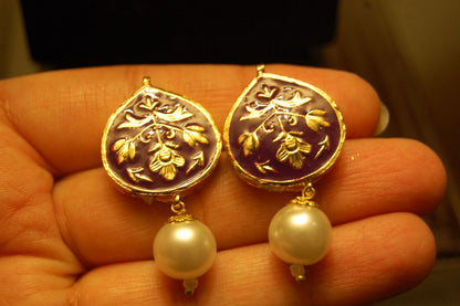 PURPLE MEENA EARRINGS
