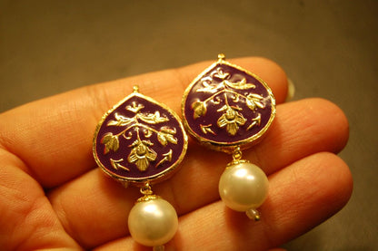 PURPLE MEENA EARRINGS
