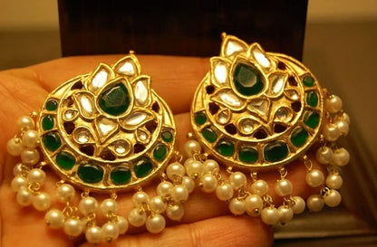 GREEN & KUNDAN EARRINGS