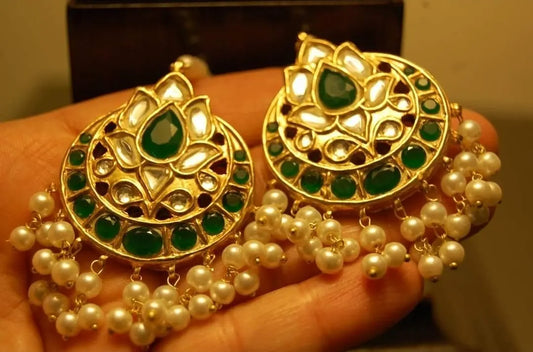 GREEN & KUNDAN EARRINGS
