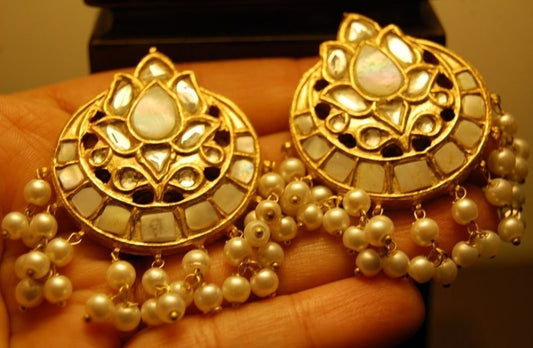 MOTHER OF PEARL & KUNDAN EARRINGS