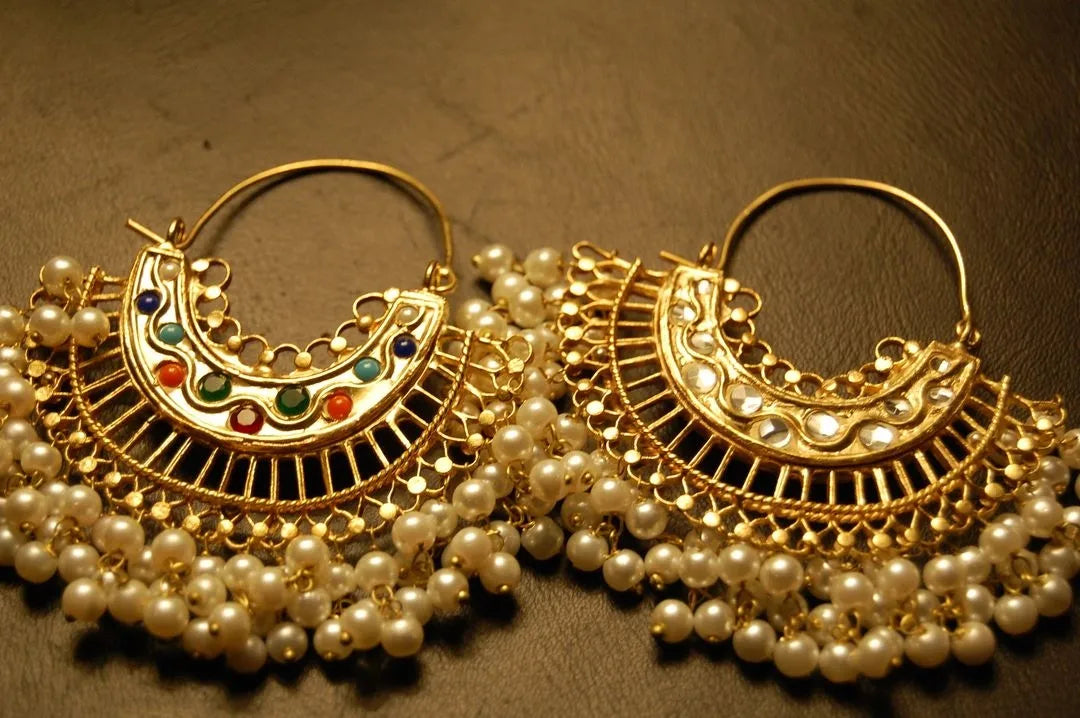 DOUBLE SIDED BALAS IN KUNDAN & NAURATAN