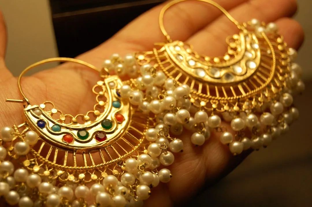 DOUBLE SIDED BALAS IN KUNDAN & NAURATAN
