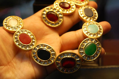 MULTI JEWELLED NECKLACE SET WITH KUNDAN