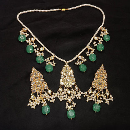 KUNDAN ,PEARLS & JADE GREEN SET