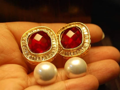 RED PEARL EARRINGS