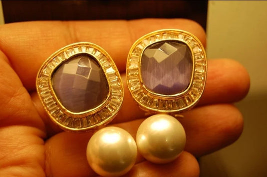 PURPLE PEARL EARRINGS