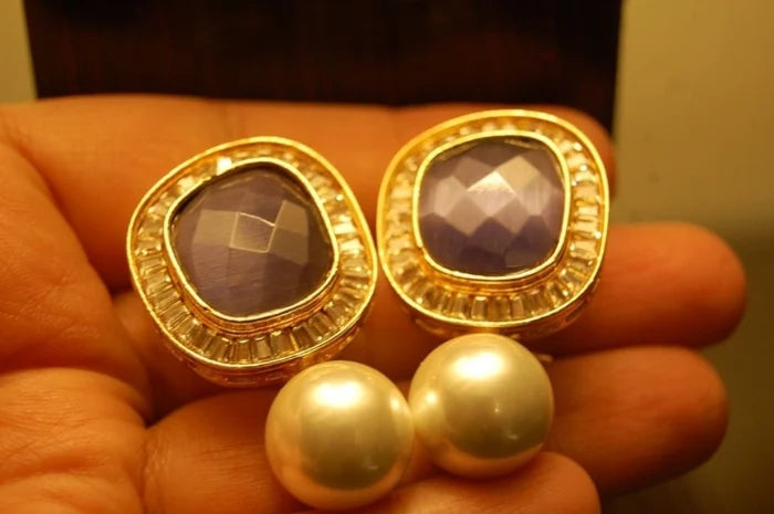 PURPLE PEARL EARRINGS
