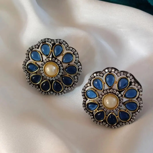 VICTORIAN EARRINGS WITH BLUE STONE