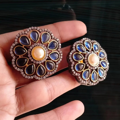 VICTORIAN EARRINGS WITH BLUE STONE
